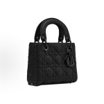 DIOR迪奥 Lady Dior 戴妃包 单肩斜挎⼿提包 迷你 ⼥款 磨砂⿊⾊